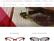 Tablet Screenshot of fluttereyewear.com